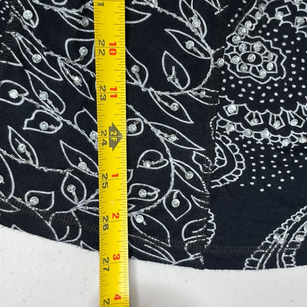 Bila Boho Paisley Print Sz XL Sheer-Sleeve Blouse - Picture 9 of 9